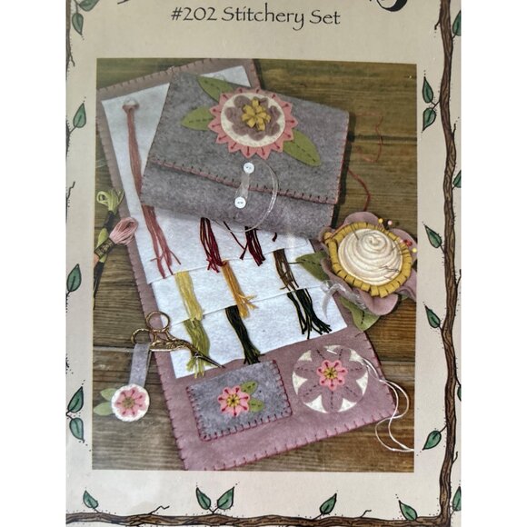 Bareroots #202 Stitchery Set DIY Craft Kit for Needle Organizers & Pin Cushion - Picture 2 of 4